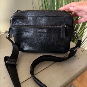 Michael Kors Black Leather Crossbody Bag